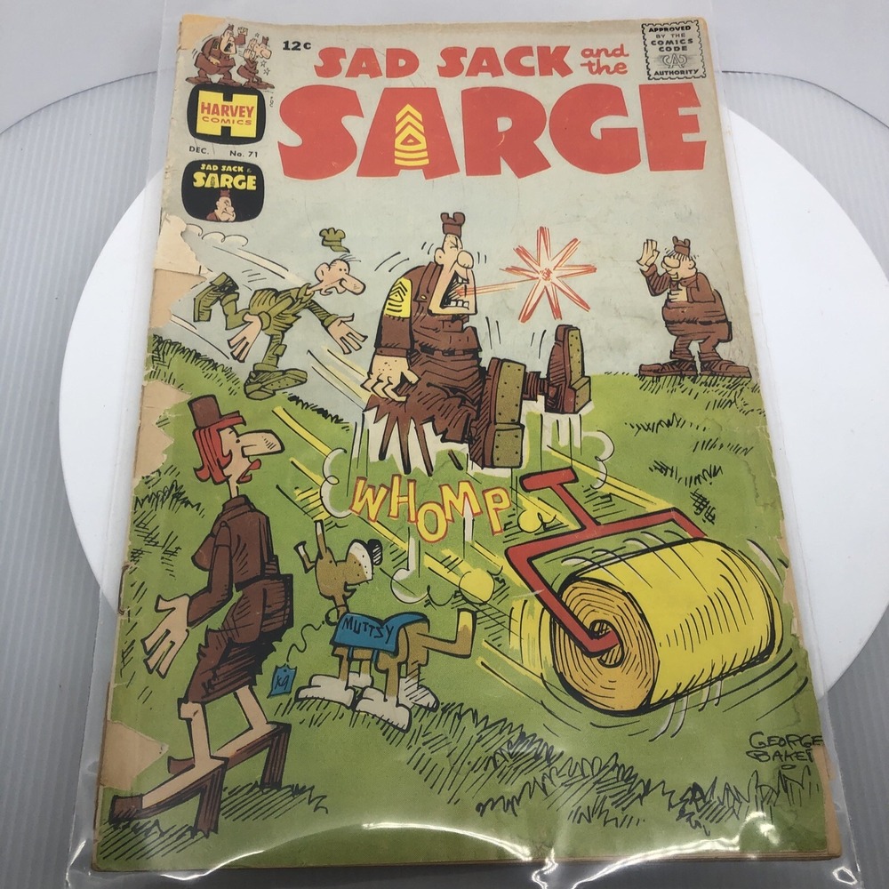 Harvey Comics Sad Sack and the Sarge #71 1968 Comic Book George Baker Muttsy